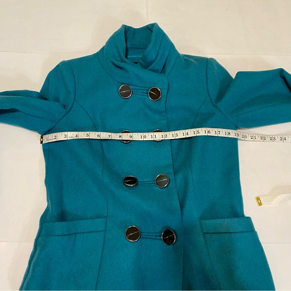 The Limited Turquoise Double-Breasted Pea Coat - Picture 9 of 16